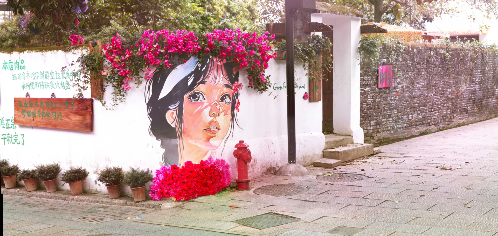珠海唐家墙绘 —— 戴花冠的女孩_0